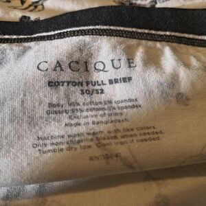 Set Of 2 Black And White Cacique Cotton Full Brief